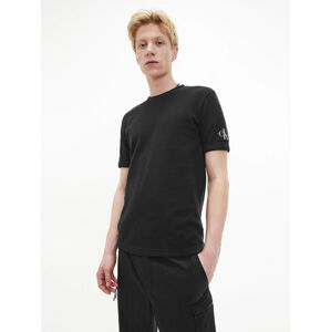 Calvin Klein pánské černé žebrované tričko - M (BEH)
